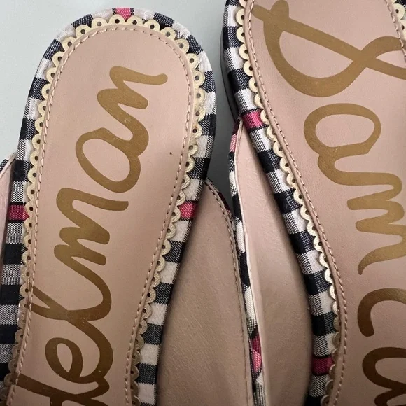 Sam Edelman Linnie Plaid Mule with Gold Accents - Picture 4 of 5